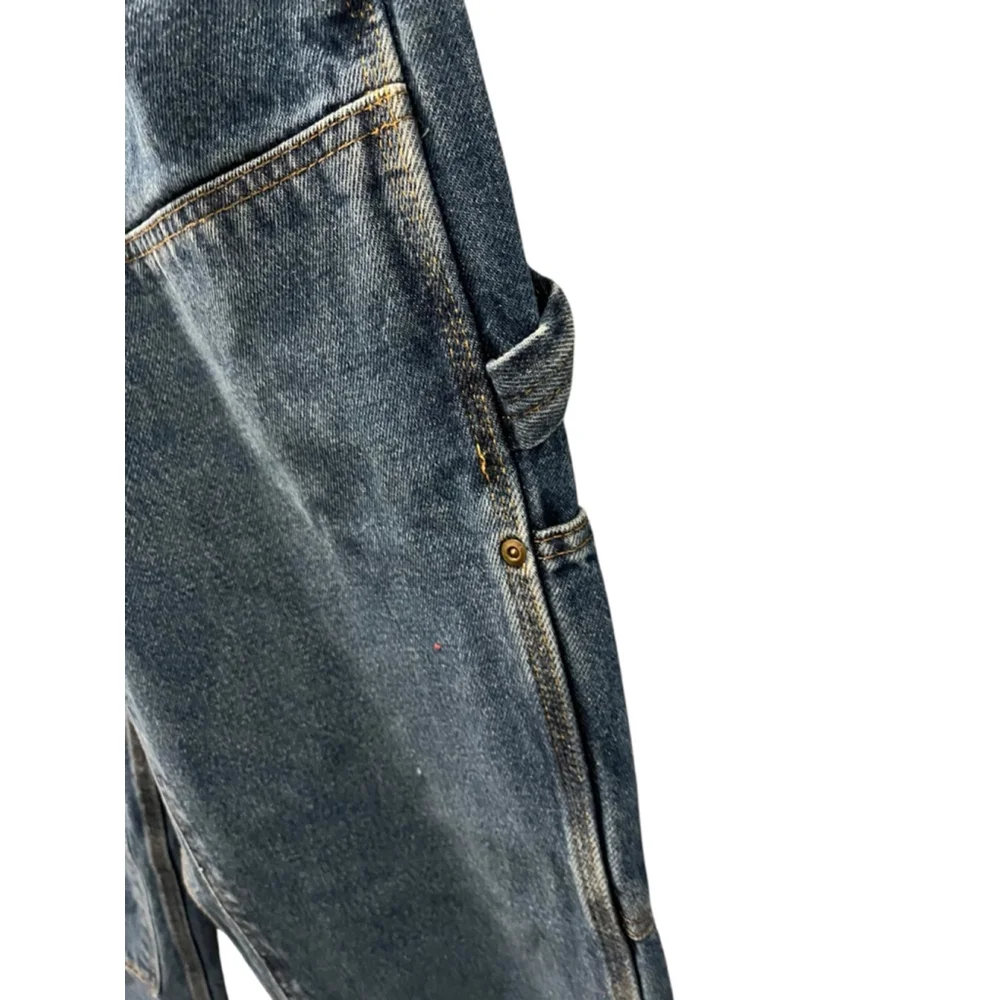 VTG 90's Key Western Double Knee Carpenter Cargo Jeans Size 36x30 Denim Blue